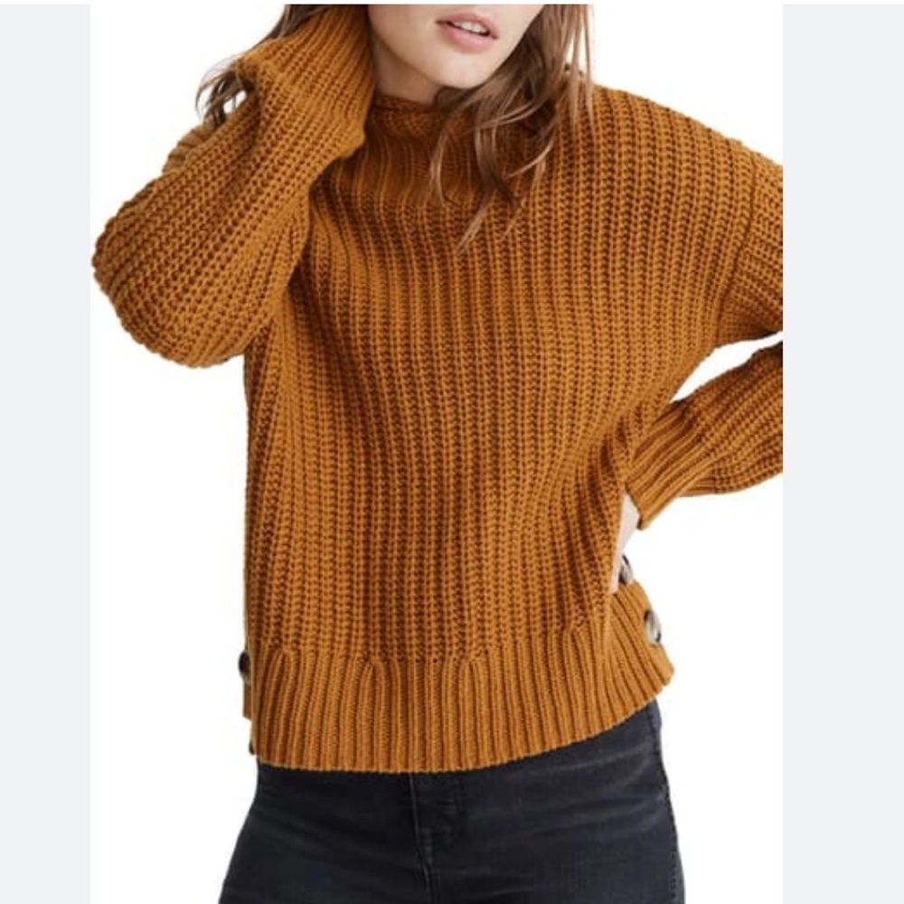 Madewell Camel Brown Mock Neck Sweater